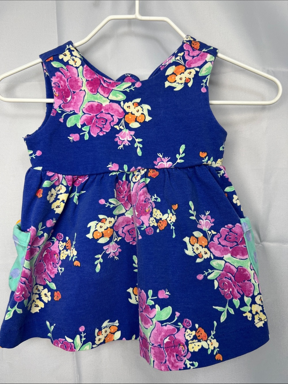 Matilda Jane Monkey in the Middle blue and pink floral knit dress size 3-6 month - Picture 2 of 12